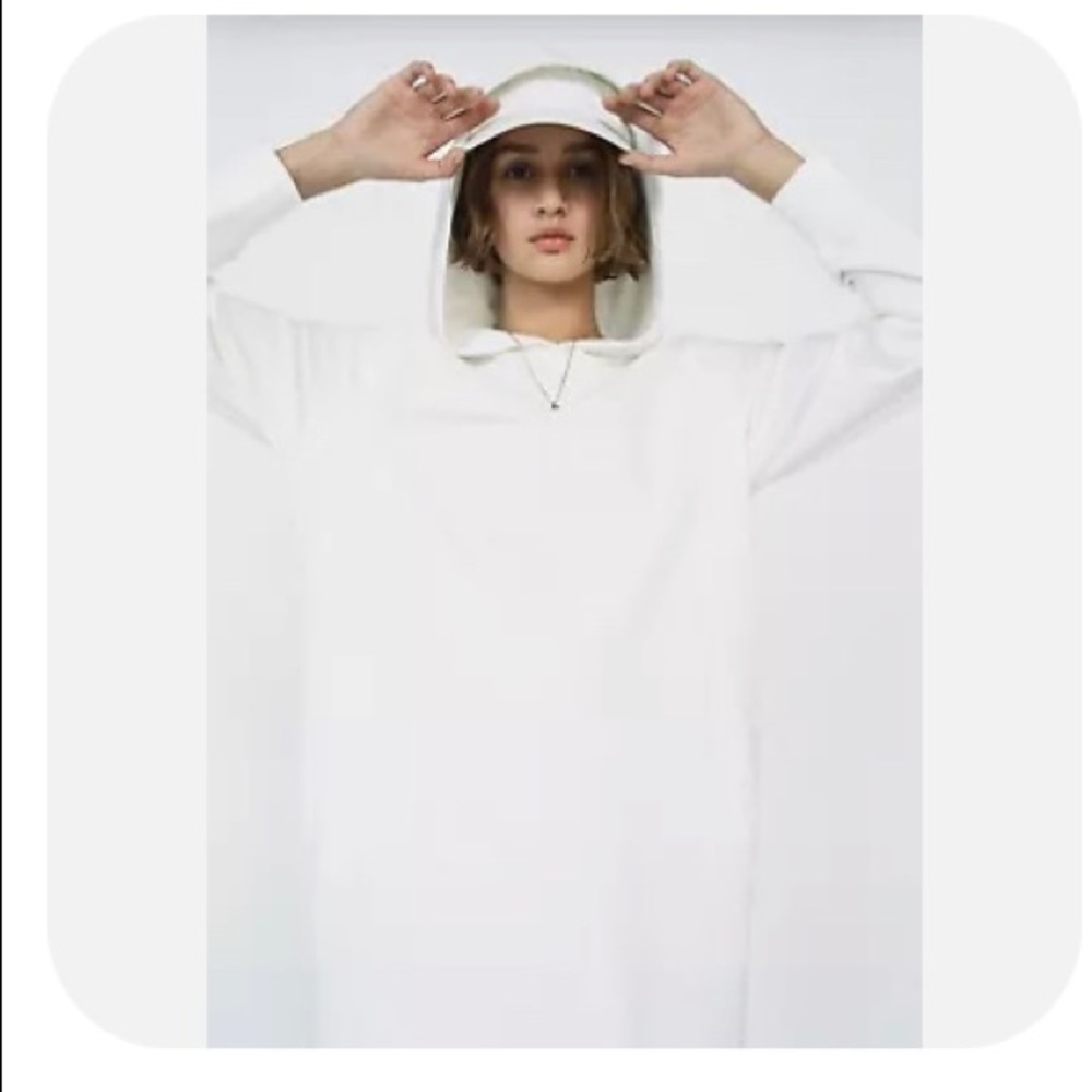 ZARA 2021  Hooded White Off Midi Color Dress Size Small NWT